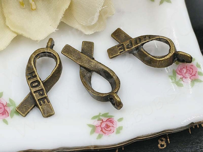 (СКИДКИ!!!) Подвеска Ленточка Hope 18*7,5*3мм античная бронза (литьё) (10шт.)