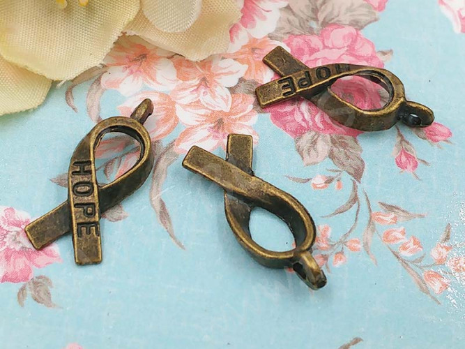 (СКИДКИ!!!) Подвеска Ленточка Hope 18*7,5*3мм античная бронза (литьё) (10шт.)