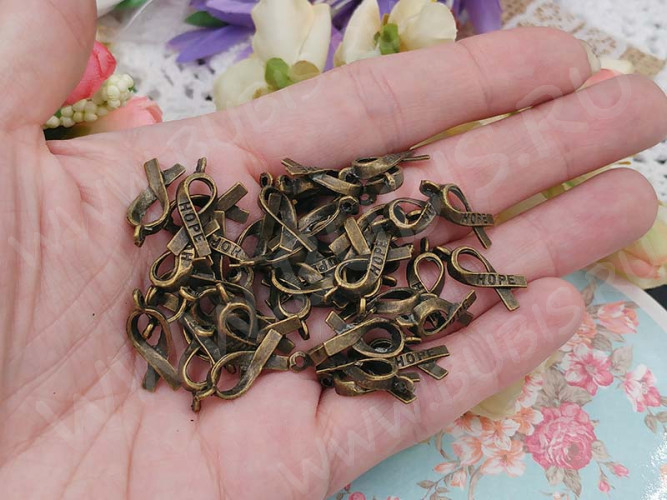 (СКИДКИ!!!) Подвеска Ленточка Hope 18*7,5*3мм античная бронза (литьё) (10шт.)