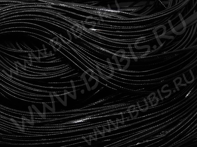 Шнур кожаный 25 мягкий кожзам полоска 2*1мм чёрный (1м)