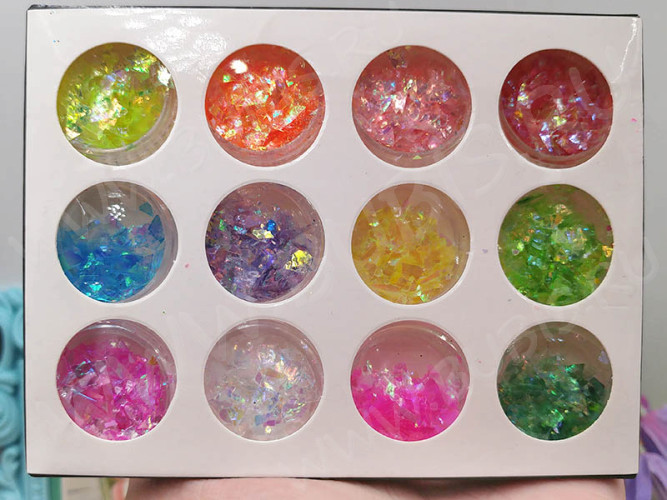 Наполнение для смолы и бутылочек 091 комплект хлопьев слюды пластиковой МИКС (декор)