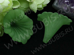 Бусина акрил Цветочек 61 воронка матовый 40*34*33мм зелёный полупрозрачный (акрил)