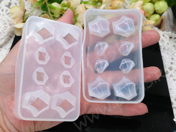 Молд 162 для эпоксидной смолы 90*55*15мм 3D Кристаллы бесформенные (силикон)