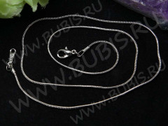 Шнур с замочком 19 Цепочка для кулона 1,2мм цвет платины (Brass) (43см)