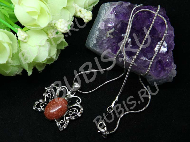 Шнур с замочком 19 Цепочка для кулона 1,2мм цвет платины (Brass) (43см)