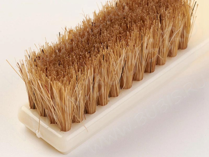 Щётка 02 четыре ряда из плотной щетины с пластиковой ручкой (инструменты для бижутерии)