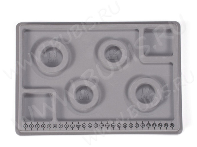 Сборочный столик 09 диаметры браслетов мини 29*20*1,6см серый (инструменты для бижутерии)