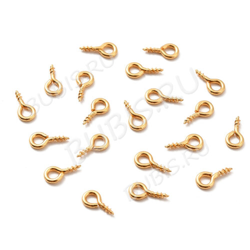 Штифт винтовой 11-G Real Gold Plated 18K 8*4*1,2мм золотистый (Хирургическая сталь)(10шт)