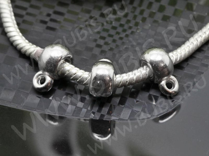 Бусина с петлёй 052 Бейл классический акриловый 11,5*8*5мм цвет платины (АКРИЛ CCB) (20шт.)