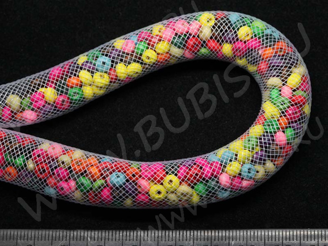 Нейлоновая ювелирная сетка 16мм золотистая (шнуры) (1м)