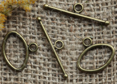 132 Тоггл средний Эллипс 19,5*17,5мм античная бронза (литьё)