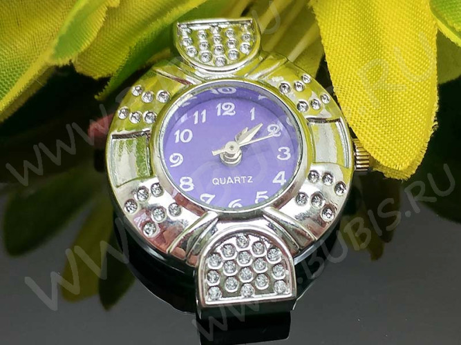 Заготовка для часов 174 29*24,5*7,3мм цвет платины+фиолетовый (часы)