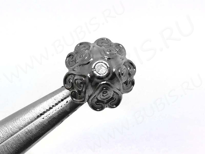 121 Шапочка Тюльпанчик 15*15*10мм чёрный никель (литьё)