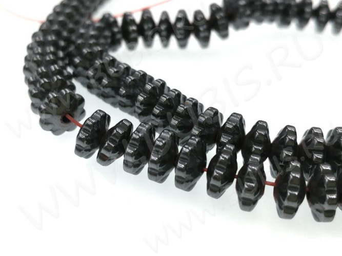 Бусина каменная Рондель 15 8*8*4мм Гематит (камни)