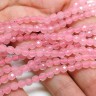 Купить (ОПТ) Бусина округлая ГРАНЁНАЯ 4мм Розовый кварц (камни) (НИТЬ) с доставкой по России