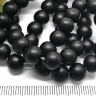 Купить (ОПТ) Бусина округлая 8мм Шунгит чёрный матовый имит. (камни) (НИТЬ) с доставкой по России