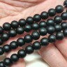 Купить (ОПТ) Бусина округлая 8мм Шунгит чёрный матовый имит. (камни) (НИТЬ) с доставкой по России