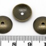 Купить (СКИДКИ!!!) 132 Шапочка Округлая 13*13*2,7мм античная бронза (литьё) (10шт.) с доставкой по России