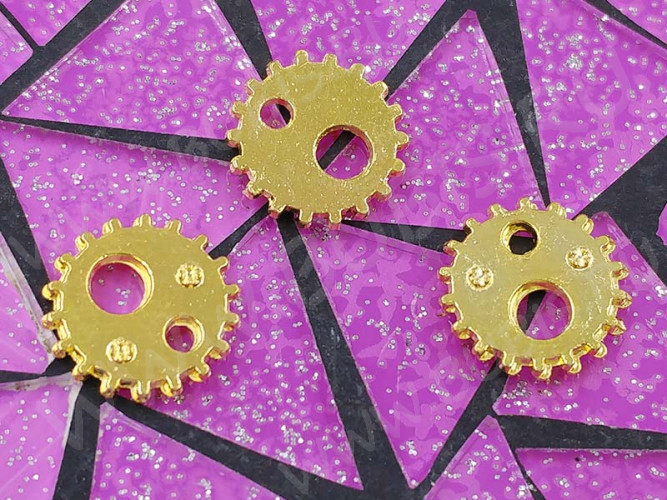 (СКИДКИ!!!) Шестерёнка 15 12*12*1,7мм золотистая (литьё) (Steampunk) (10шт.)