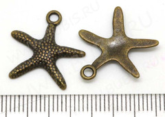 (СКИДКИ!!!) Подвеска Морская звезда 01 19,3*18,8*1,9мм античная бронза (литьё) (10шт.)