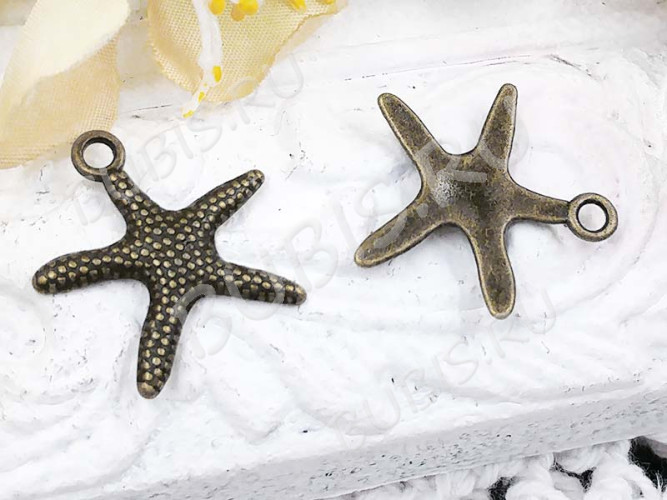 (СКИДКИ!!!) Подвеска Морская звезда 01 19,3*18,8*1,9мм античная бронза (литьё) (10шт.)