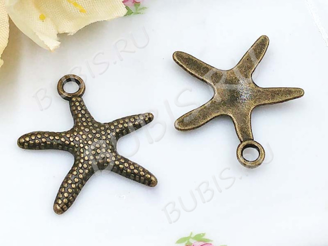 (СКИДКИ!!!) Подвеска Морская звезда 01 19,3*18,8*1,9мм античная бронза (литьё) (10шт.)