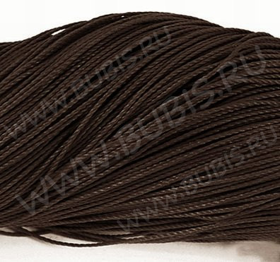 (СКИДКИ!!!) Вощёный п/э шнур "канатик" 1мм тёмно-коричневый (ок.75м)