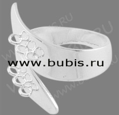 Основа (заготовка) для кольца 019 19мм Вычурная 6 колец серебристая (Brass)