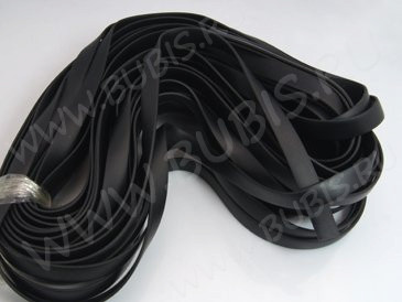 Полиуретановый шнур 16 полоска плоский 6*2мм чёрный (1м)