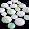 Купить Кабошон Фьюзинг 495  Круглый 16-28мм Зеленый светлый белый Узор морская волна OA LGN с доставкой по России