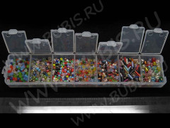 Набор бисера 02 в контейнере 155*34*18мм микс миксов (стекло и пластик)
