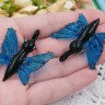 Кулон Бабочка 02 39-40*33-38мм т.голубо-чёрная (Lampwork) Купить Кулон Бабочка 02 39-40*33-38мм т.голубо-чёрная (Lampwork) с доставкой по России