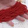 (ОПТ) Бусина округлая 4-5мм Коралл т.красный натуральный (камни) (НИТЬ) Купить (ОПТ) Бусина округлая 4-5мм Коралл т.красный натуральный (камни) (НИТЬ) с доставкой по России