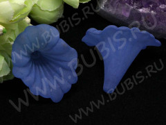 Бусина акрил Цветочек 61 воронка матовый 40*34*33мм т.голубой полупрозрачный (акрил)