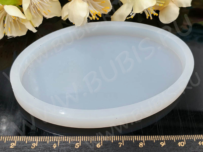 Молд 163 для эпоксидной смолы Овал подставка 100*67*9,5мм (силикон)