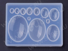 Молд 187 для эпоксидной смолы 12 Кабошонов Овалы (силикон)
