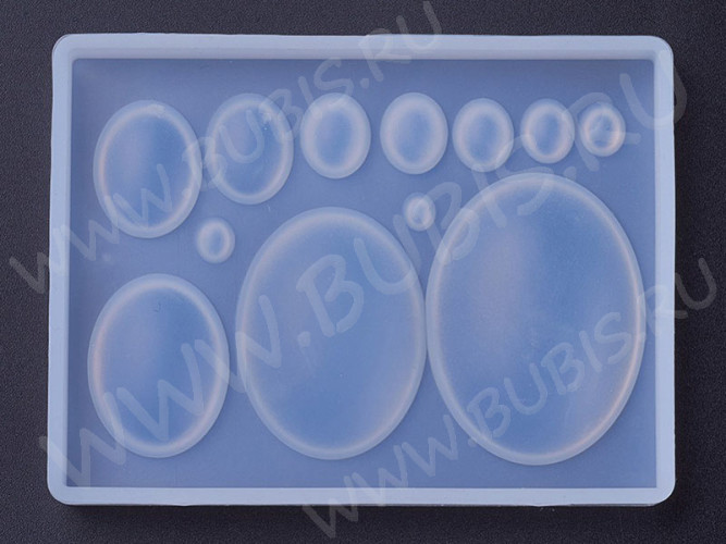 Молд 187 для эпоксидной смолы 12 Кабошонов Овалы (силикон)
