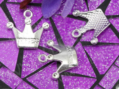 (СКИДКИ!!!) Подвеска Корона 01 выпуклая &quot;princess&quot; 18,5*17*3,2мм серебристая (литьё) (10шт.)