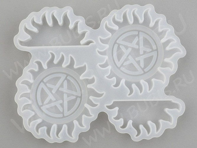 Молд 240 для эпоксидной смолы кулон подвеска Звезда Пентаграмма 70*70*7мм Хэллоуин (силикон)