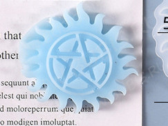 Молд 240 для эпоксидной смолы кулон подвеска Звезда Пентаграмма 70*70*7мм Хэллоуин (силикон)