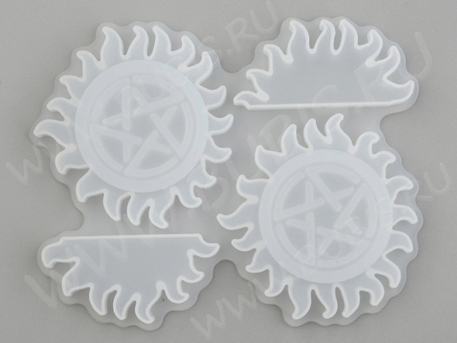 Молд 240 для эпоксидной смолы кулон подвеска Звезда Пентаграмма 70*70*7мм Хэллоуин (силикон)