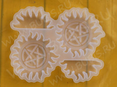 Молд 240 для эпоксидной смолы кулон подвеска Звезда Пентаграмма 70*70*7мм Хэллоуин (силикон)