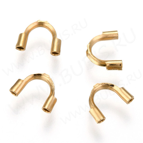 Защита ланки 04 протектор от перетирания нити и лески 5*5*1,5мм золотистая (Хирургическая Сталь)