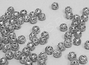 Бусина ажурная 24 Шарик 4мм цвет платины (Brass) (10шт.)