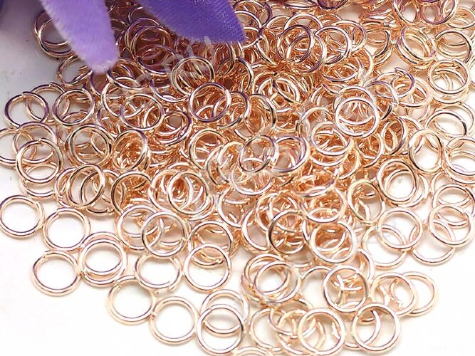 Колечки обычные 5*1мм розовое золото (Iron) (ок.100шт)