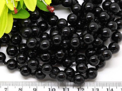 (ОПТ) Бусина округлая 8мм Оникс чёрный (камни) (НИТЬ)