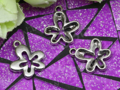 Подвеска Цветочек 18 пятилистный 16,5*14,5*1,5мм античное серебро (литьё)