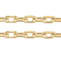 Цепочка S112-G ювелирная простое плетение звено с огранкой 1,5*1*0,3мм золотистая (Хирургическая сталь)(50см)