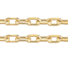 Цепочка S112-G ювелирная простое плетение звено с огранкой 1,5*1*0,3мм золотистая (Хирургическая сталь)(50см)