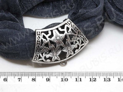 Бусина с петлёй 057 Бейл ажурный для платка 43,5*32*20,5мм античное серебро (литьё)